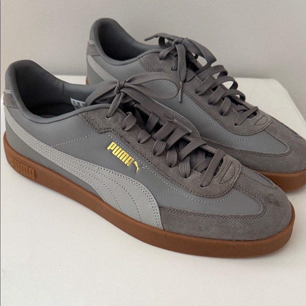 Puma Gray and Gold Men's Sneakers